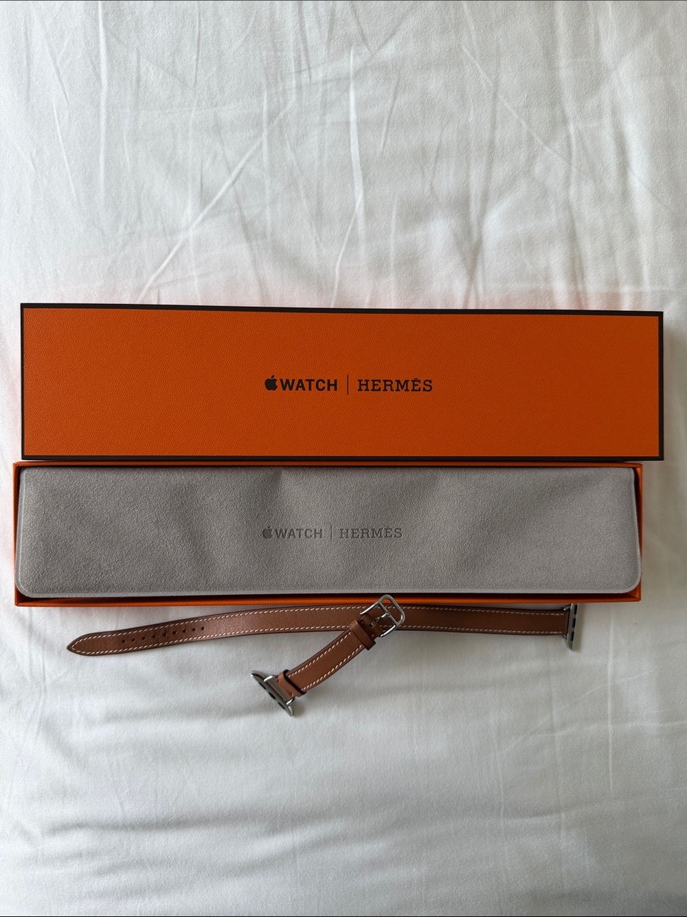 Hermes Apple Watch Band: Brown Leather Double Tour Band